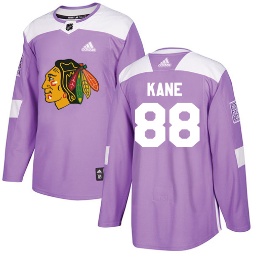 Adidas Blackhawks #88 Patrick Kane Purple Authentic Fights Cancer Stitched Youth NHL Jersey - Click Image to Close